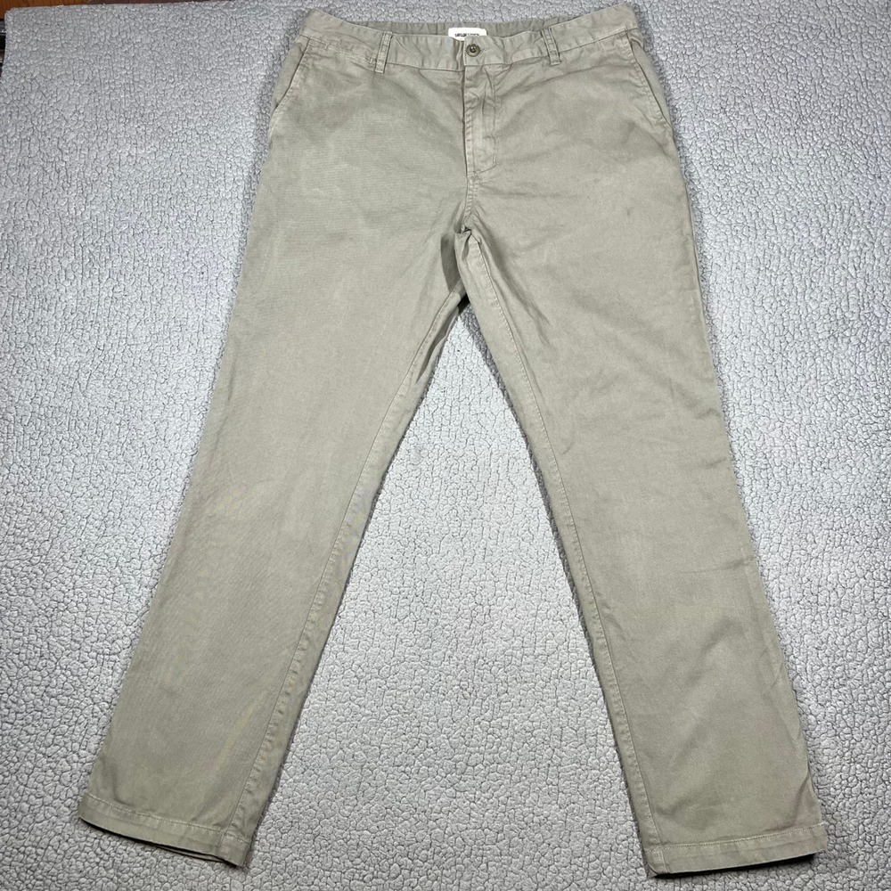 Taylor Stitch Foundation Pant Democratic Fit Organic Cotton Khaki Green 35x32